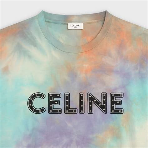 celine loose t-shirt in cotton with studs multicolor|Buy and Sell Celine T.